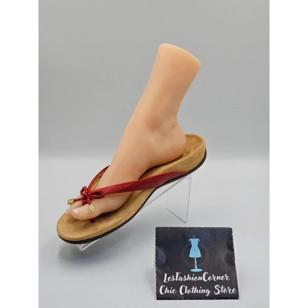 Vionic Women's Red Patent Leather Bella II Lizard Bow Comfort Sandals Sz 10 2647 - Picture 14 of 16